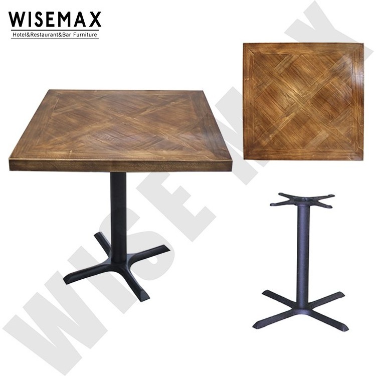 Restaurant table furniture Antique style solid oak wood 40mm thickness dining table top for restaurant