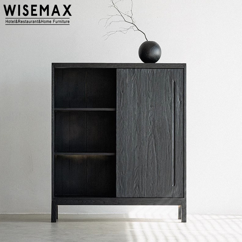 WISEMAX FURNITURE wabi sabi wooden console cabinet tv stand wall cabinet hallway living room furniture solid wood side cabinet