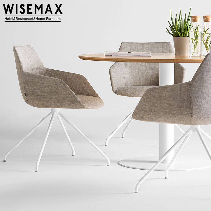 WISEMAX FURNITURE Wholesale Modern Swivel Chair Home Office Furniture Aluminum Alloy Base Velvet Fabric Chair For Office Company