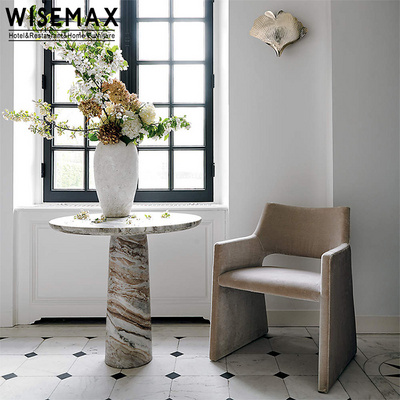 WISEMAX FURNITURE Hot selling dining room furniture Modern luxury Velvet fabric solid wooden dining armchairs office chair