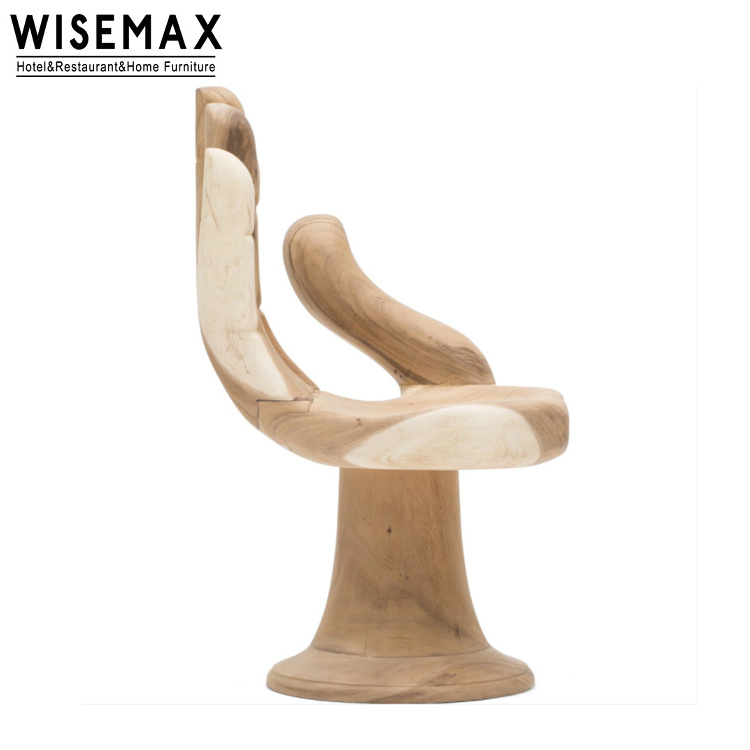 WISEMAX FURNITURE Unique chair contemporary solid wood Buddha hand shaped creative backrest single leisure luxury sofa chair