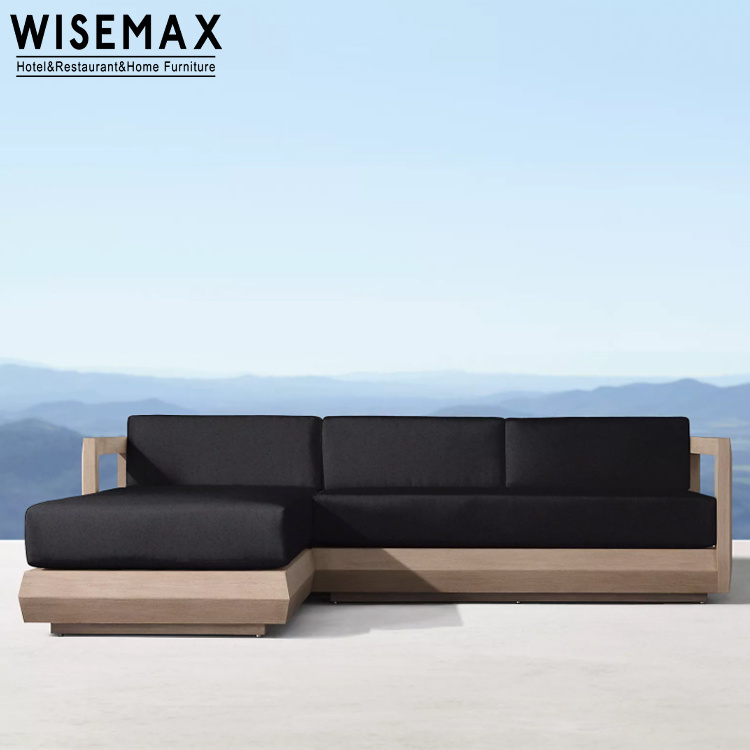 WISEMAX FURNITURE teak outdoor furniture garden chairs patio sofas set teak wood outdoor sectional sofas set for 7 seater