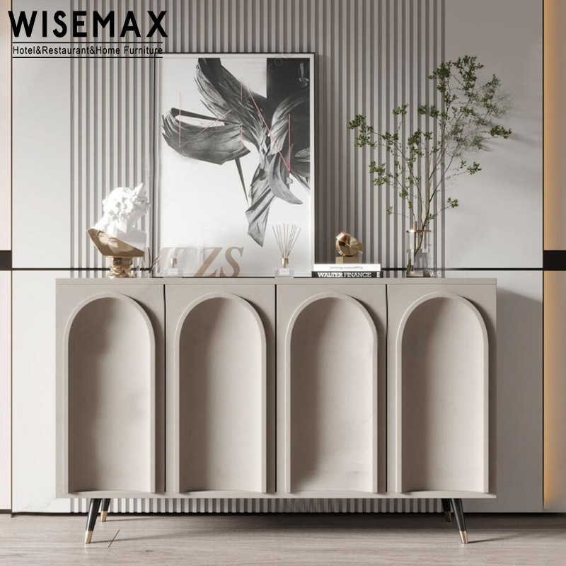 WISEMAX FURNITURE Unique elegant design dining room side cabinet living room plywood and stainless steel TV cabinet for home