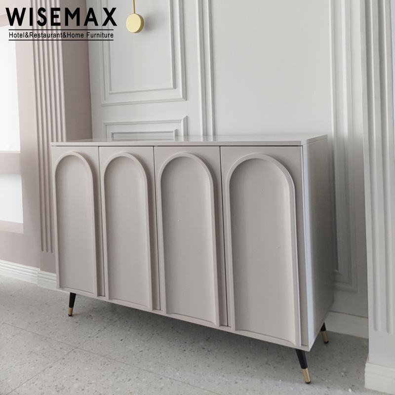 WISEMAX FURNITURE Unique elegant design dining room side cabinet living room plywood and stainless steel TV cabinet for home