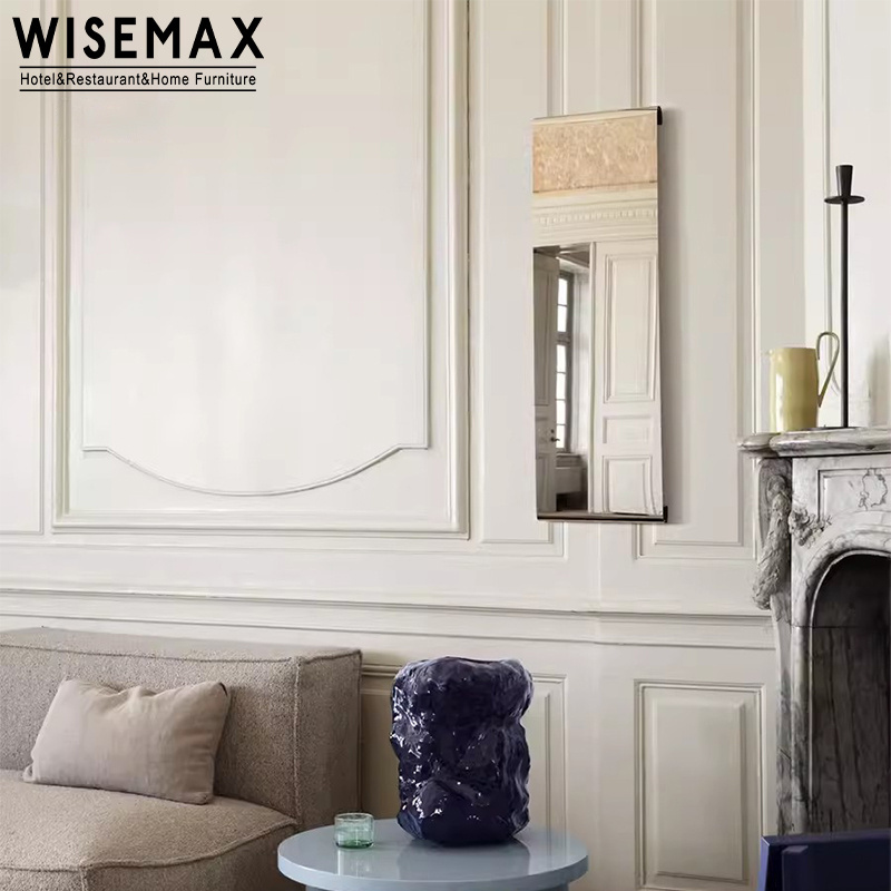 WISEMAX Danish home decor furniture stainless steel wall mounted hanging mirror full length standing vanity dressing mirror