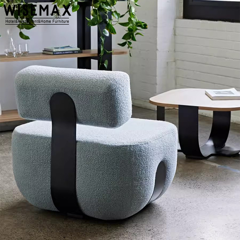 WISEMAX accent chairs furniture living room modern reception area chairs mid century modern fabric casual sofa arm chair office