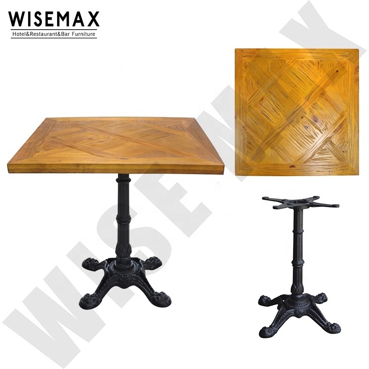 Restaurant table furniture Antique style solid oak wood 40mm thickness dining table top for restaurant