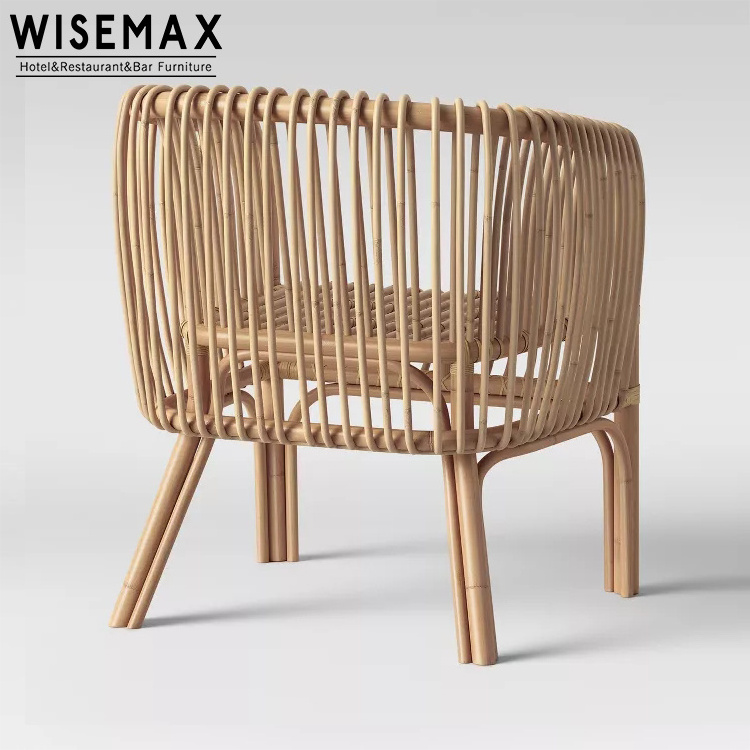 Fashionable leisure hand woven natural rattan chair for wholesale price hotel furniture rattan indonesian cane chair