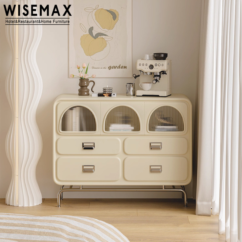 WISEMAX Nordic shelf and storage living room cabinet kitchen hutch sideboard homely white sideboard cabinet entrance hall way