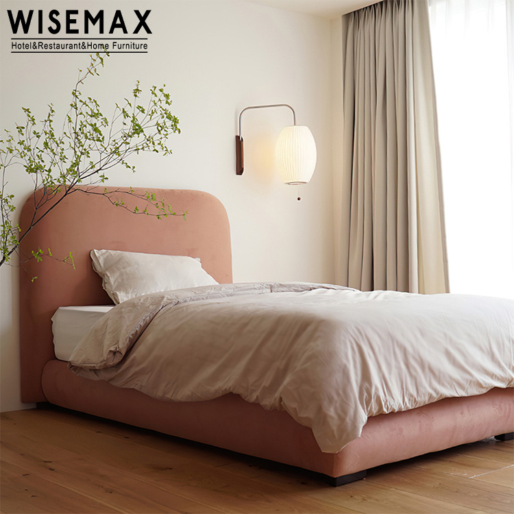 WISEMAX FURNITURE Hot selling bedroom furniture Modern simple Single Rectangle fabric small size bed kid bed for home