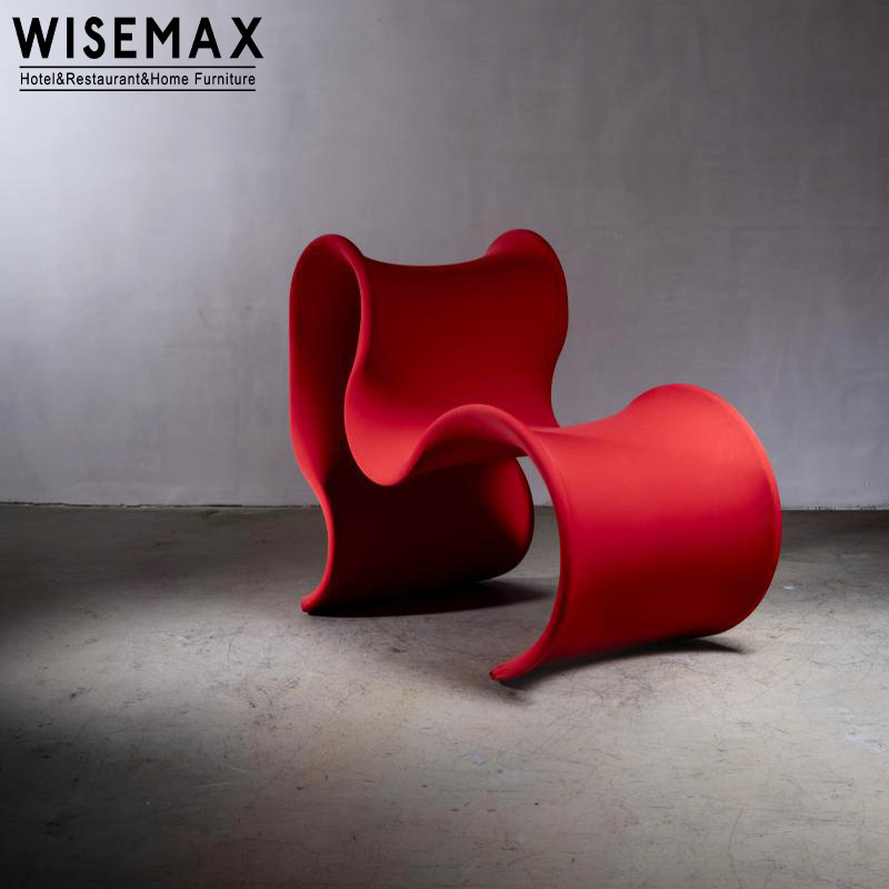 WISEMAX FURNITURE New design living room furniture bedroom indoor FRP red lounge chair fiberglass leisure chair for hotel home