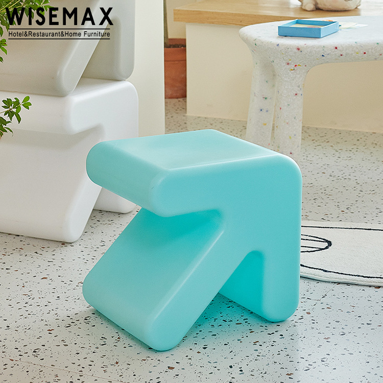 WISEMAX FURNITURE modern living room furniture small plastic stool chair save space stackable footstool ottoman for kids