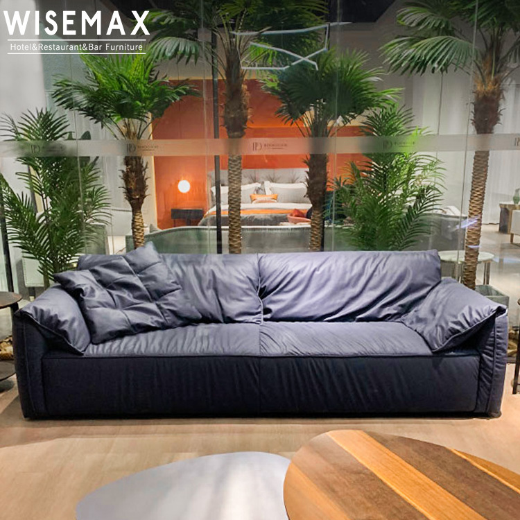 WISEMAX FURNITURE new modern fabric cozy feather sofa set modern sectional chesterfield leather sofa Living Room Furniture