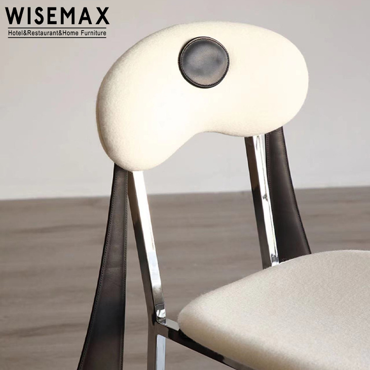 WISEMAX FURNITURE Modern lovely dog shaped leisure chair living room furniture fabric upholstery metal legs cute accent chair