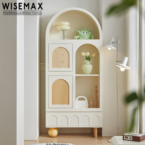 WISEMAX FURNITURE Nordic living room furniture High wood frame arch shape white 4 drawers storage cabinet for home bedroom