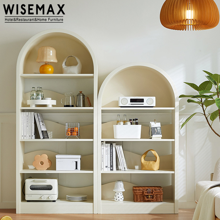 WISEMAX FURNITURE Nordic living room furniture High height arch white wooden tv room cabinet with 4 drawers