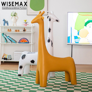 WISEMAX FURNITURE Wholesale cute giraffe shape children's animal chair living room kids furniture plastic fabric chair for kids