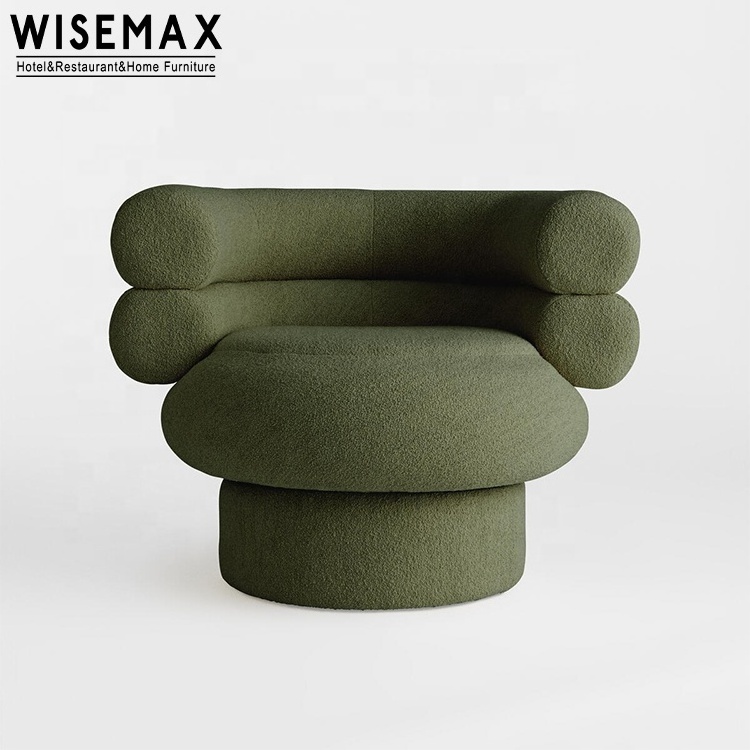 WISEMAX FURNITURE Nordic modern accent chair living room furniture velvet fabric lounge chairs green single sofa chair for home