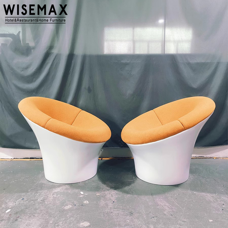 WISEMAX FURNITURE Nordic style mushroom chair fiberglass frame boucle fabric luxury lounge chair for living room