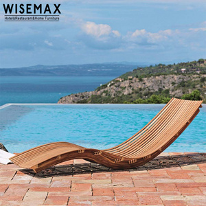 WISEMAX FURNITURE Modern luxury garden furniture outdoor wooden beach lounge chair pool chair sun lounger for swimming pool