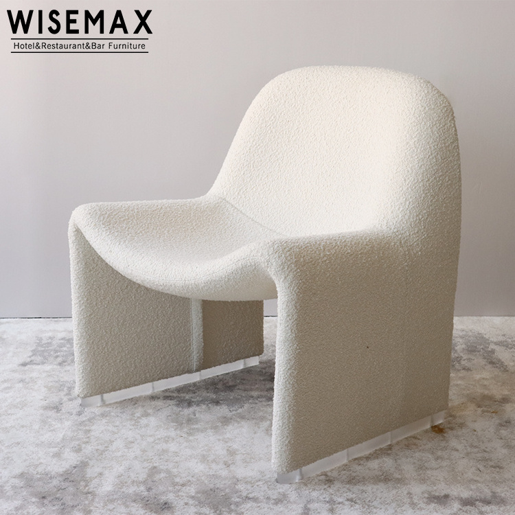 WISEMAX FURNITURE Hot sale chaise lounge chair modern luxury home furniture living room teddy fabric upholstery leisure chairs