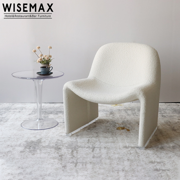 WISEMAX FURNITURE Hot sale chaise lounge chair modern luxury home furniture living room teddy fabric upholstery leisure chairs