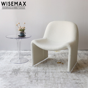 WISEMAX FURNITURE Hot sale chaise lounge chair modern luxury home furniture living room teddy fabric upholstery leisure chairs