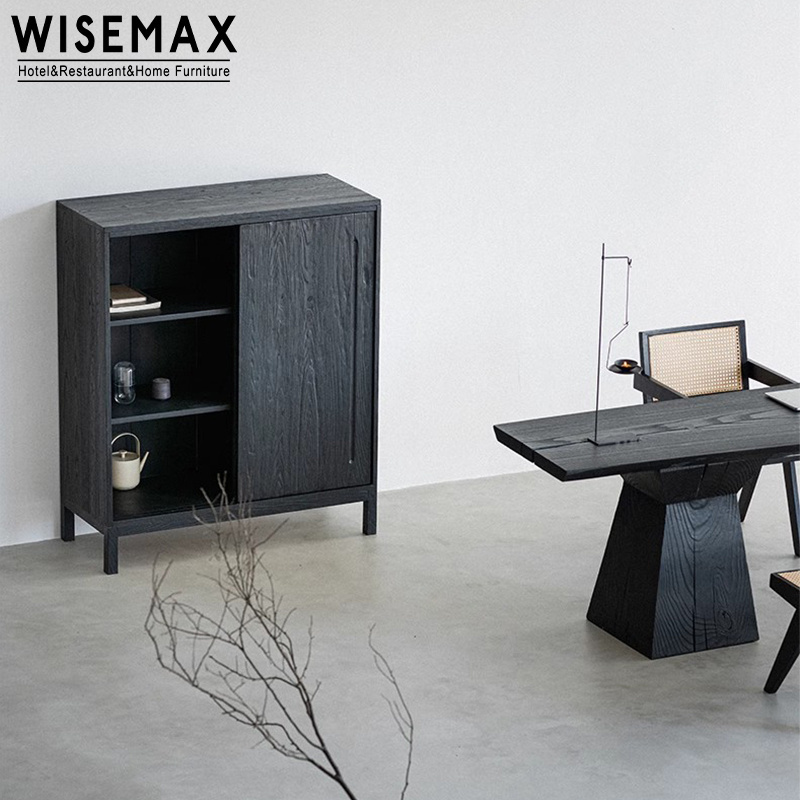 WISEMAX FURNITURE wabi sabi wooden console cabinet tv stand wall cabinet hallway living room furniture solid wood side cabinet