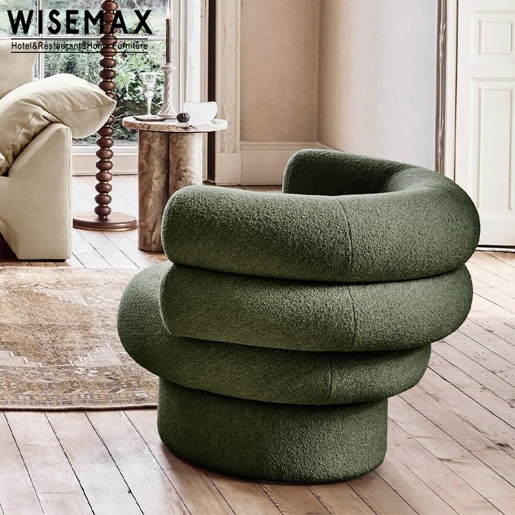 WISEMAX FURNITURE Nordic modern accent chair living room furniture velvet fabric lounge chairs green single sofa chair for home