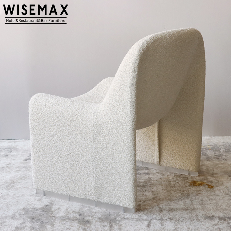 WISEMAX FURNITURE Hot sale chaise lounge chair modern luxury home furniture living room teddy fabric upholstery leisure chairs