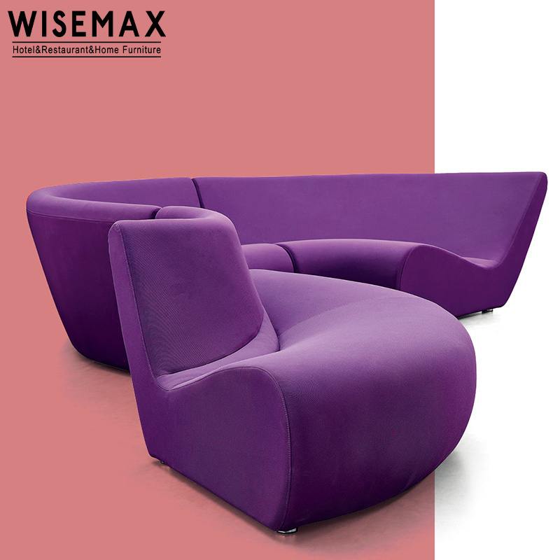 WISEMAX FURNITURE Modern Luxury Wholesale Price Living Room Furniture Canape Design S Shaped Modular Sofa For Hotel Office