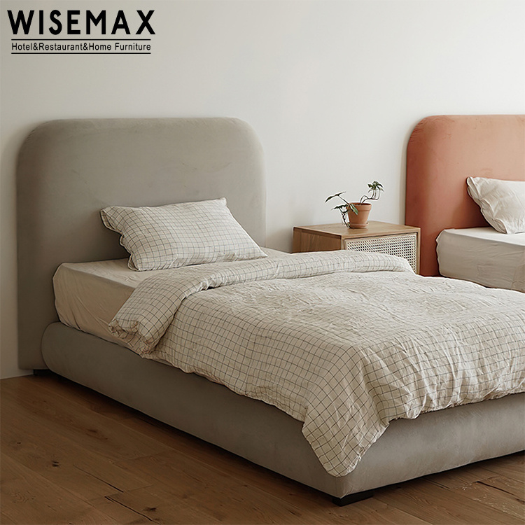 WISEMAX FURNITURE Hot selling bedroom furniture Modern simple Single Rectangle fabric small size bed kid bed for home