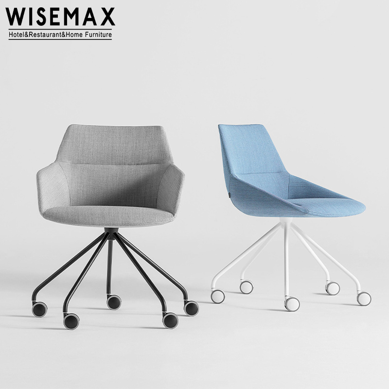 WISEMAX FURNITURE Wholesale Modern Swivel Chair Home Office Furniture Aluminum Alloy Base Velvet Fabric Chair For Office Company