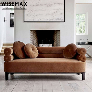 WISEMAX FURNITURE Modern Hotel Furniture Light Luxury 3 2 1 seats Combination Sofa Set Retro Fabric Sofa Bed For Living Room