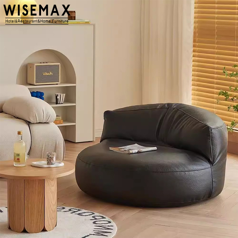 WISEMAX Minimalist living room lazy floor sofa chair microfiber leather coffee white bean bag inflatable lazy relaxing sofa