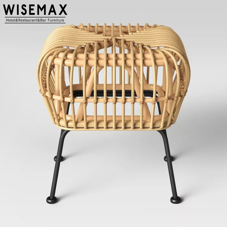 Fashionable leisure hand woven natural rattan chair for wholesale price hotel furniture rattan indonesian cane chair