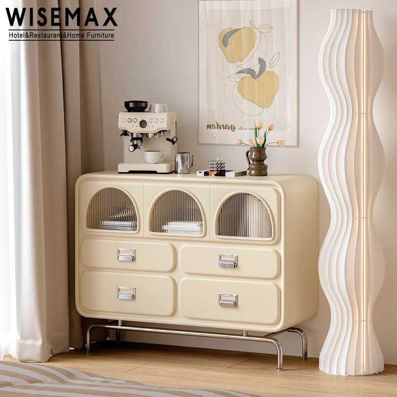 WISEMAX Nordic shelf and storage living room cabinet kitchen hutch sideboard homely white sideboard cabinet entrance hall way