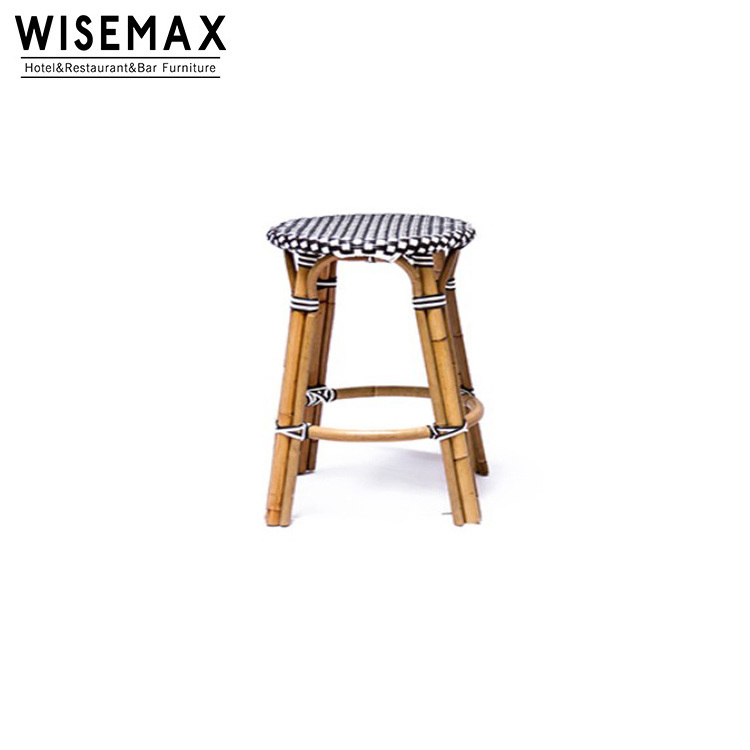 cheap french used bistro coffee shop balcony outdoor  lounge Furniture counter  bar stool rattan chair/ stools