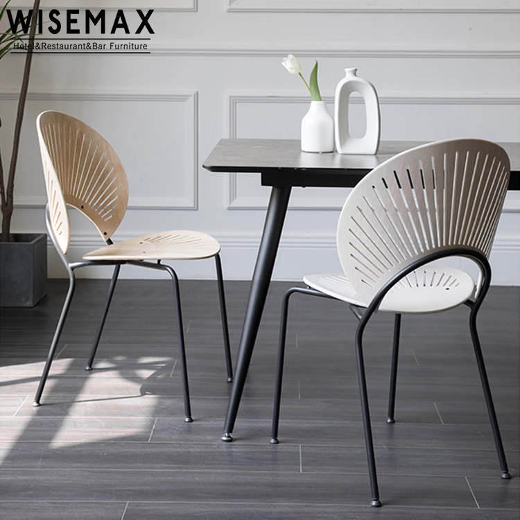 WISEMAX FURNITURE Hot selling fast food restaurant  bent plywood chair design chairs for dining table