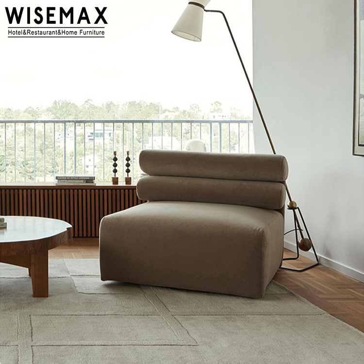 WISEMAX FURNITURE Manufacturer nordic elegant living room sofa hotel waiting room soft fabric upholstery chaise lounge