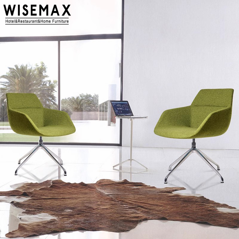 WISEMAX FURNITURE Wholesale Modern Swivel Chair Home Office Furniture Aluminum Alloy Base Velvet Fabric Chair For Office Company