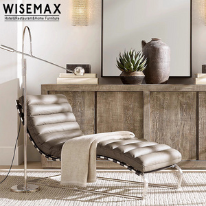 WISEMAX FURNITURE  leather lounge chair luxury bedroom furniture leisure leather chaise longue modern living room leisure chair