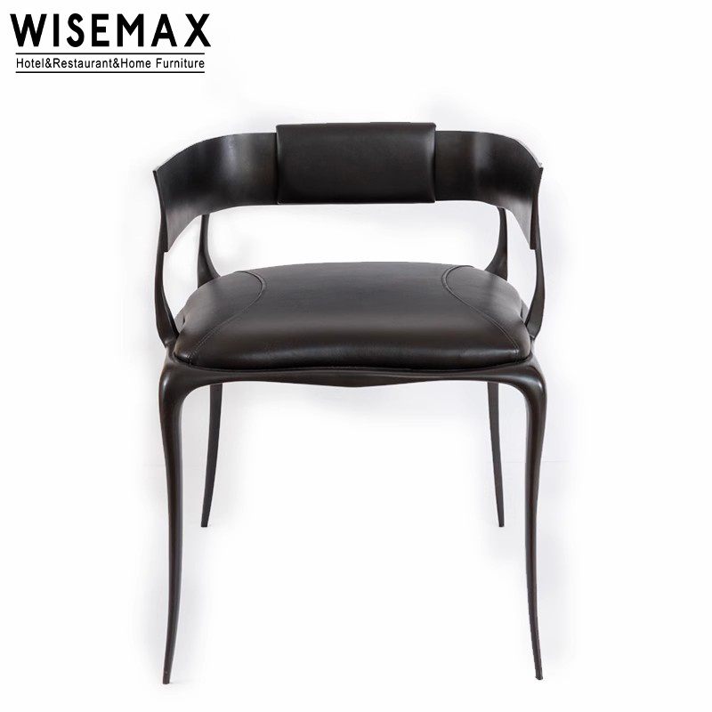 WISEMAX FURNITURE designer furniture luxury suede leather single sofas chair black metal legs armrest leisure accent chair hotel