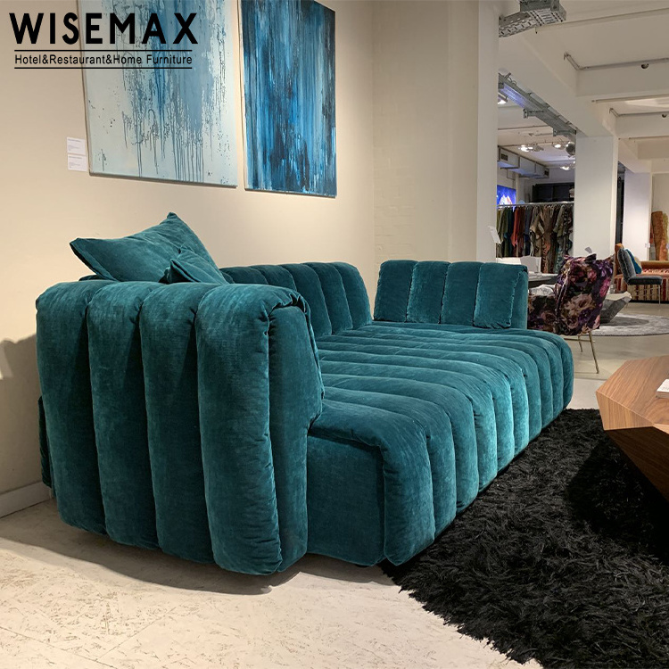 WISEMAX FURNITURE Modern Design L Shaped Modular Couch Set Luxury Living Room Furniture Fabric Sectional Tufted Velvet Sofa