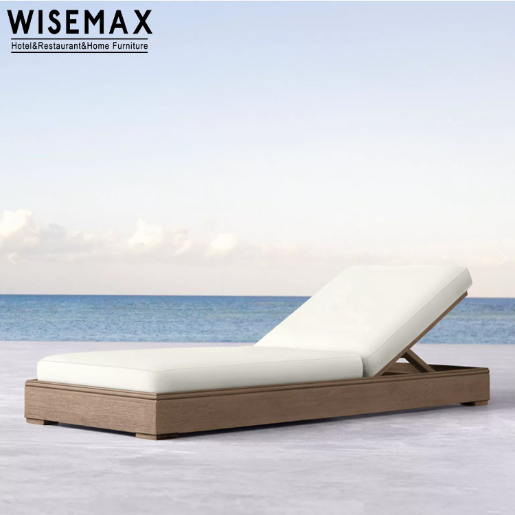 WISEMAX FURNITURE hotel garden teak wood outdoor furniture wooden daybed sunbeds patio teak chaise lounge gazebo tent canopy bed