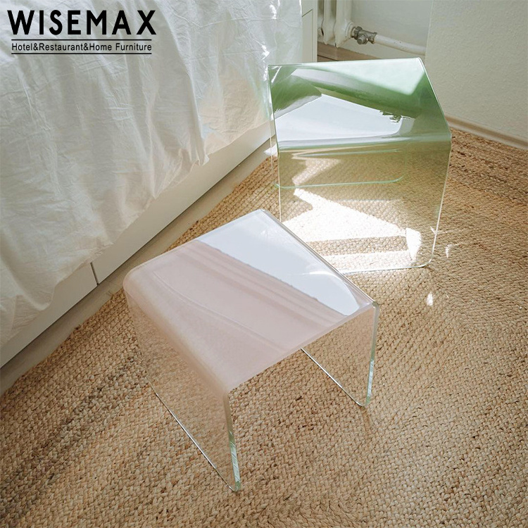 WISEMAX FURNITURE Nordic living room furniture clear acrylic coffee table ghost small plastic coffee table flower stand table