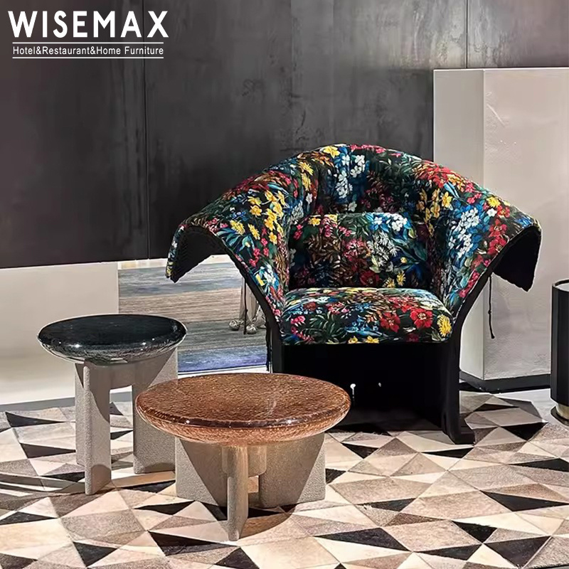 WISEMAX FURNITURE Italian Creative Side Table Fiberglass Legs Covered With Imported Resin Acrylic Coffee Table For Lobby Office