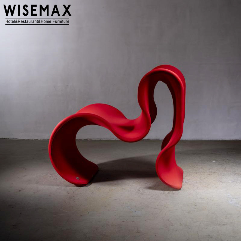 WISEMAX FURNITURE New design living room furniture bedroom indoor FRP red lounge chair fiberglass leisure chair for hotel home