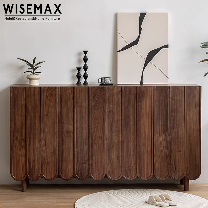 WISEMAX FURNITURE Wooden Living Room Furniture Console Cabinet Shoe Rack With 4 Door Modern Entryway Shoe Storage Cabinet