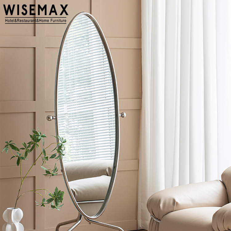 WISEMAX FURNITURE ins aluminum alloy home bedroom full length mirror living room decorative adjustable dressing standing mirror